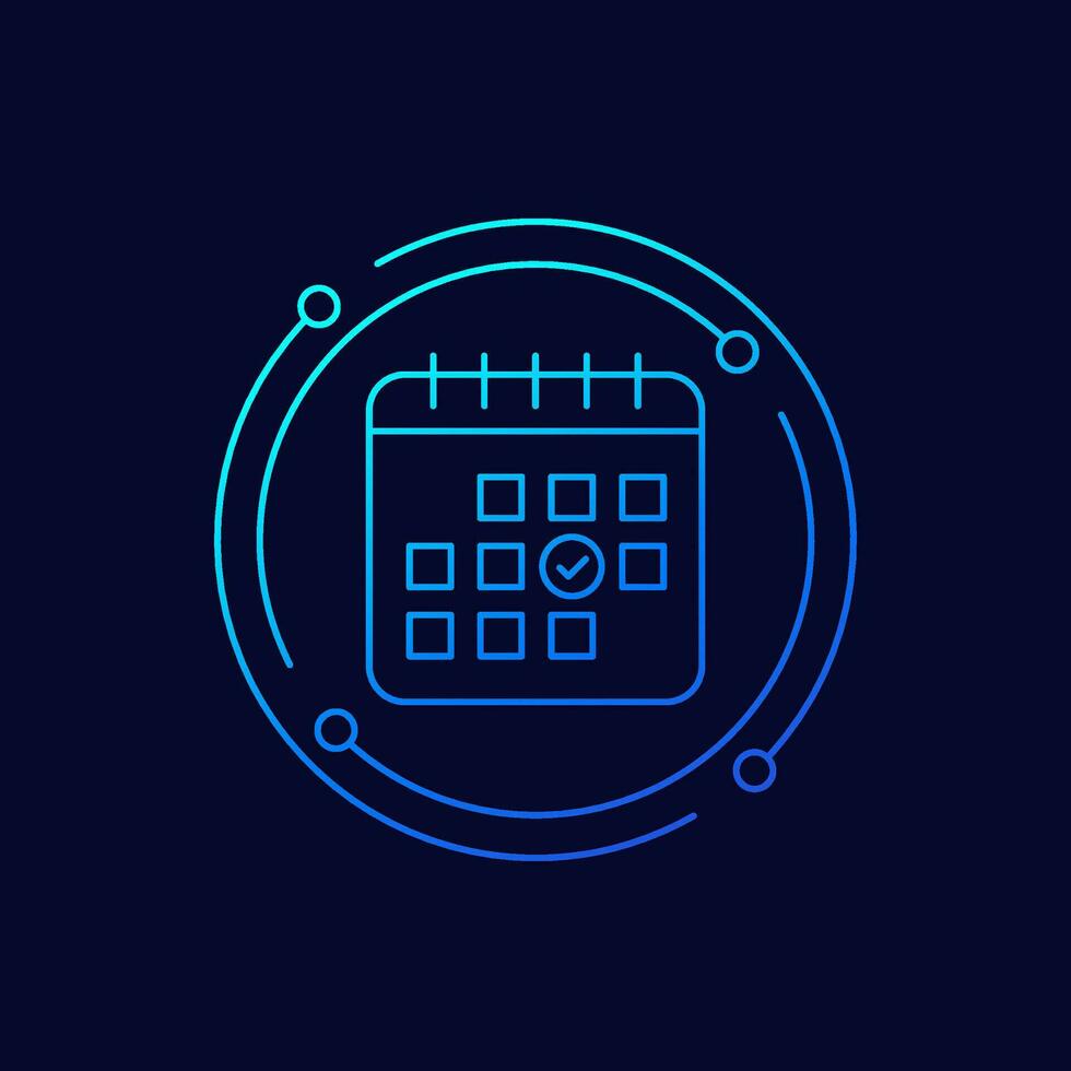 save a date icon with a calendar, linear design vector