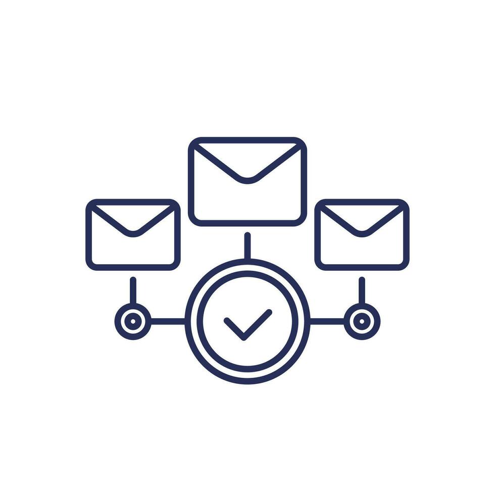 email marketing line icon with a check mark vector