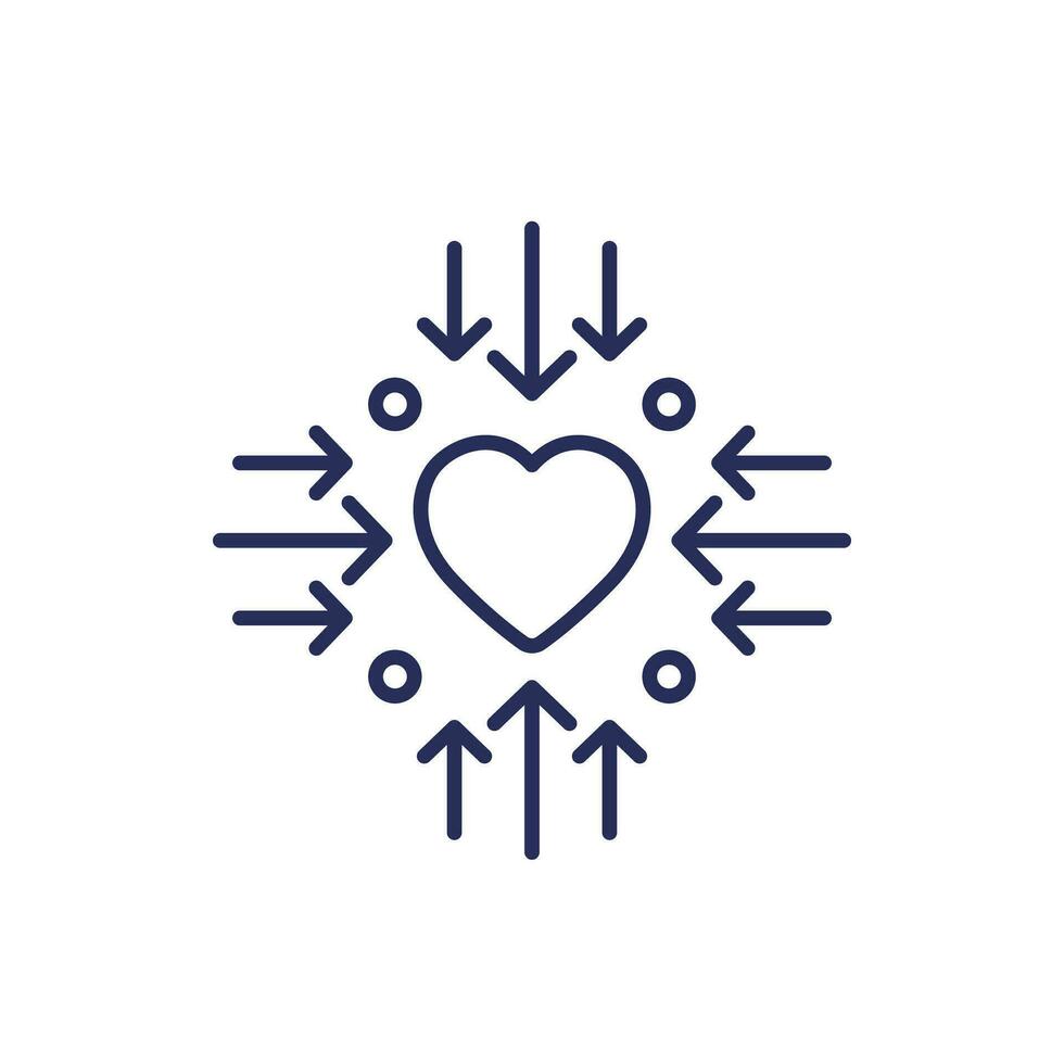 core value line icon with a heart vector
