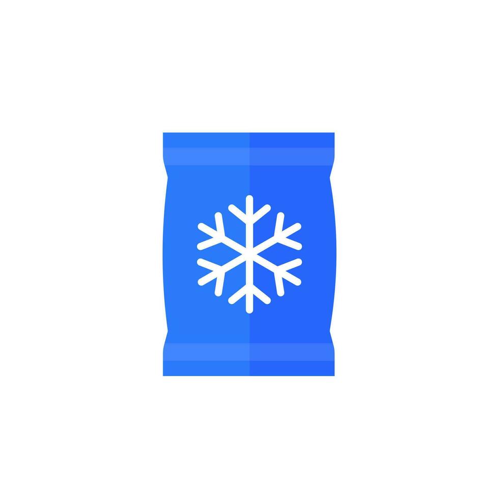 frozen bag icon on white, vector