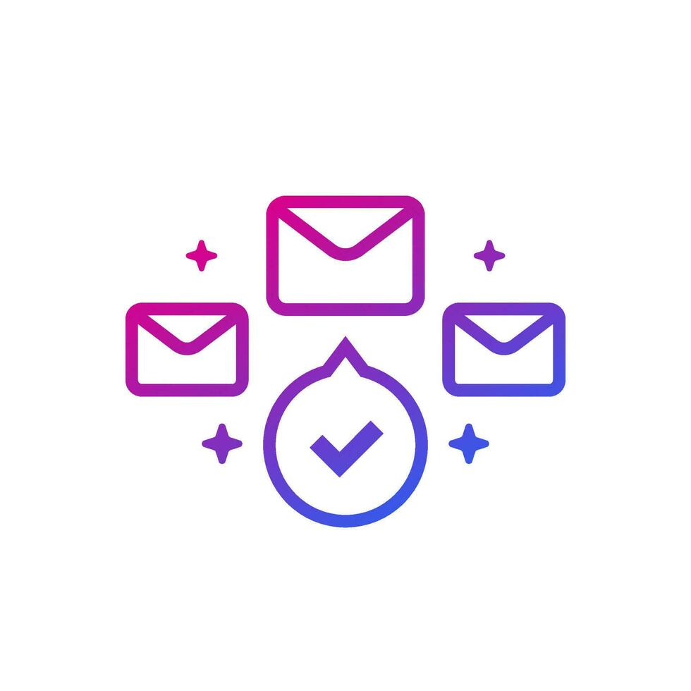email marketing icon with a check mark vector
