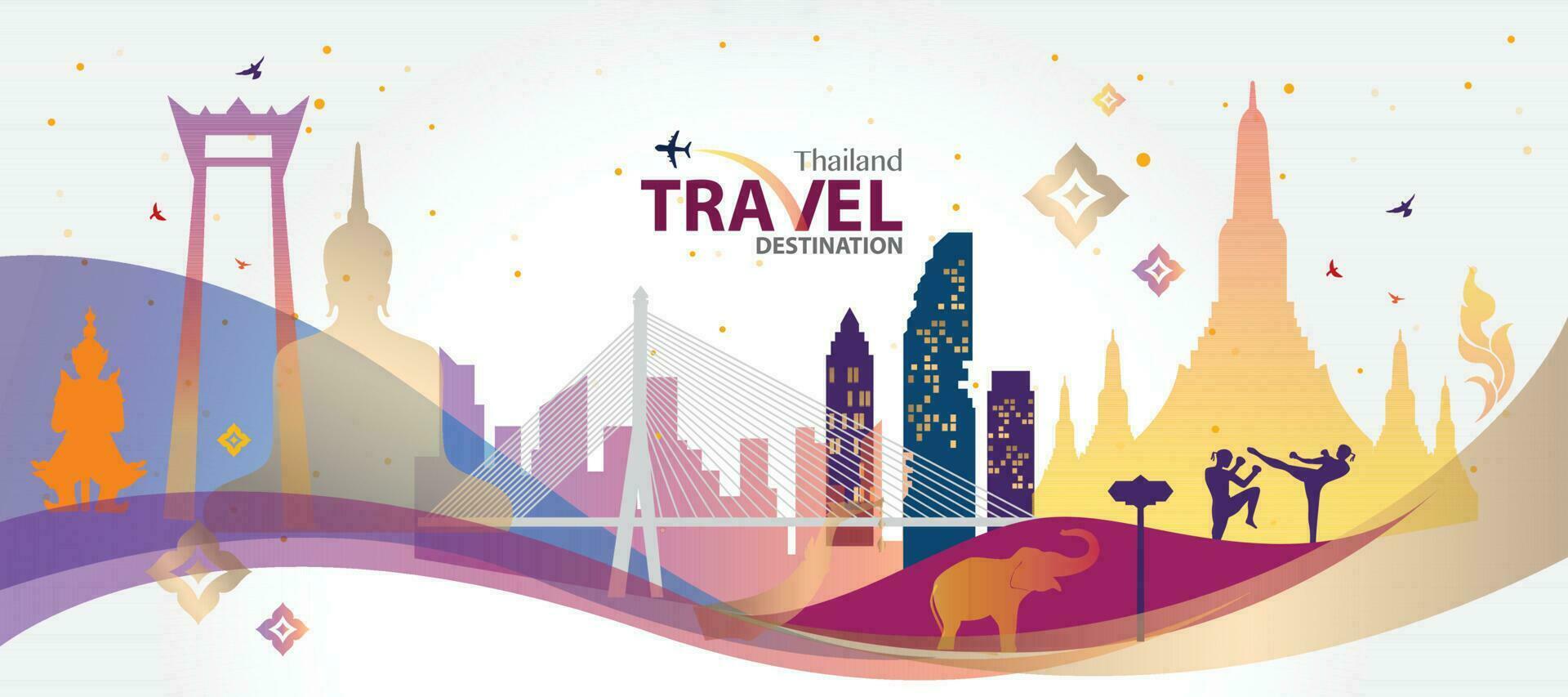 Tailandia viaje destino vector ilustración