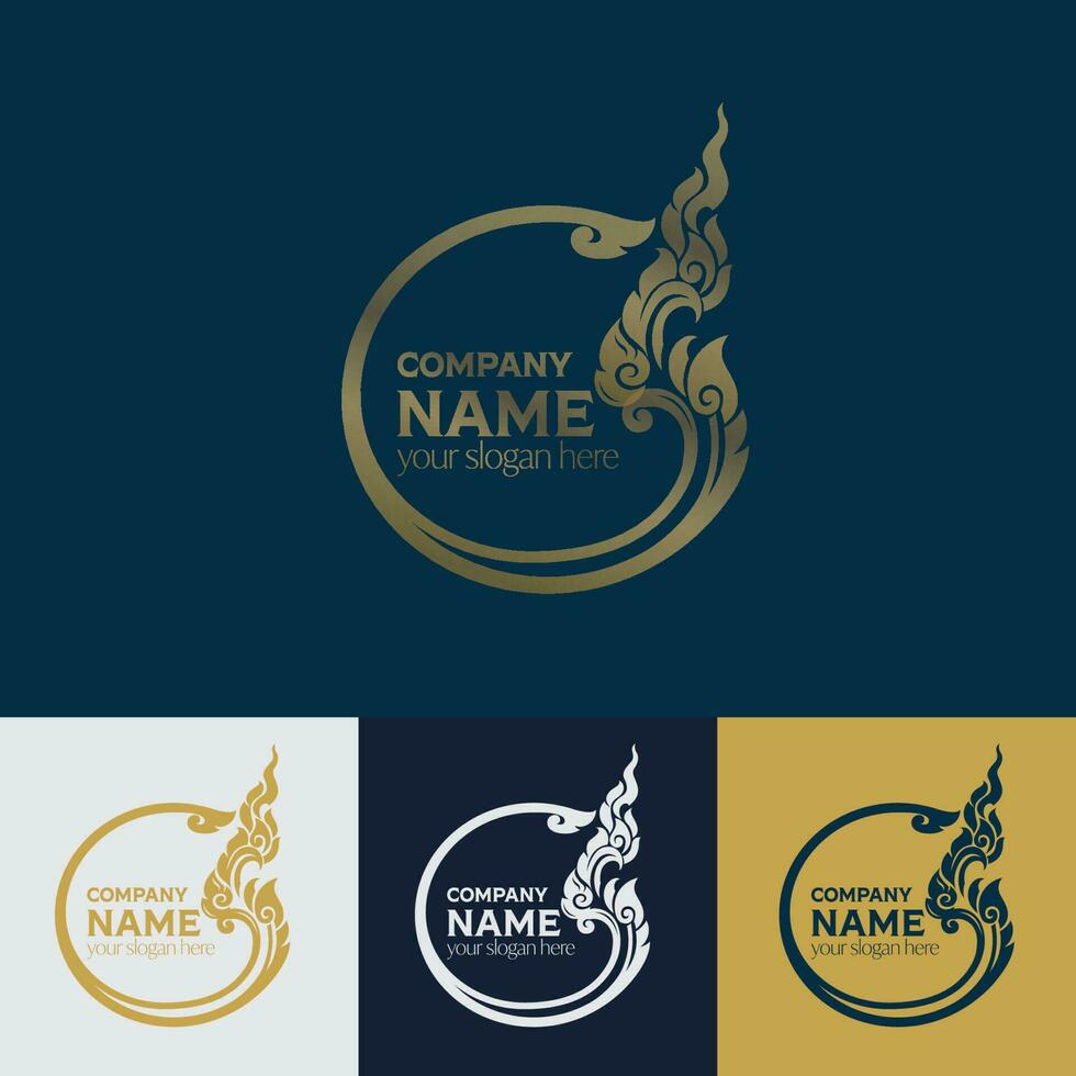 Logo Thai art traditional concept design background vector