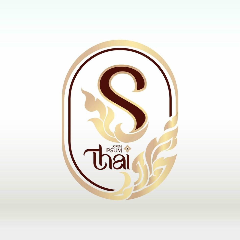 logotype design Thai art style vector