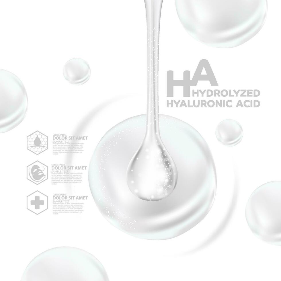 hydrolyzed hyaluronic acid serum Skin Care Cosmetic 24694709 Vector Art ...