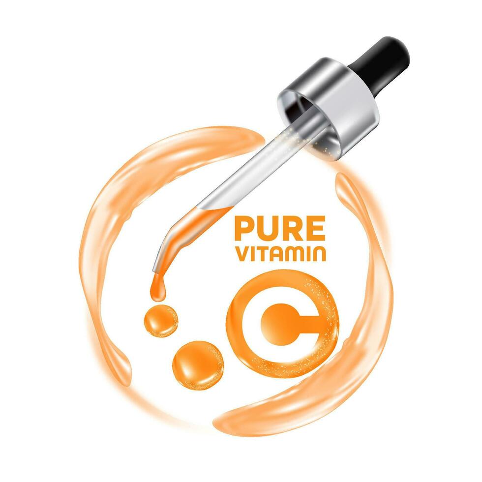 pure vitamin c serum Skin Care Cosmetic vector