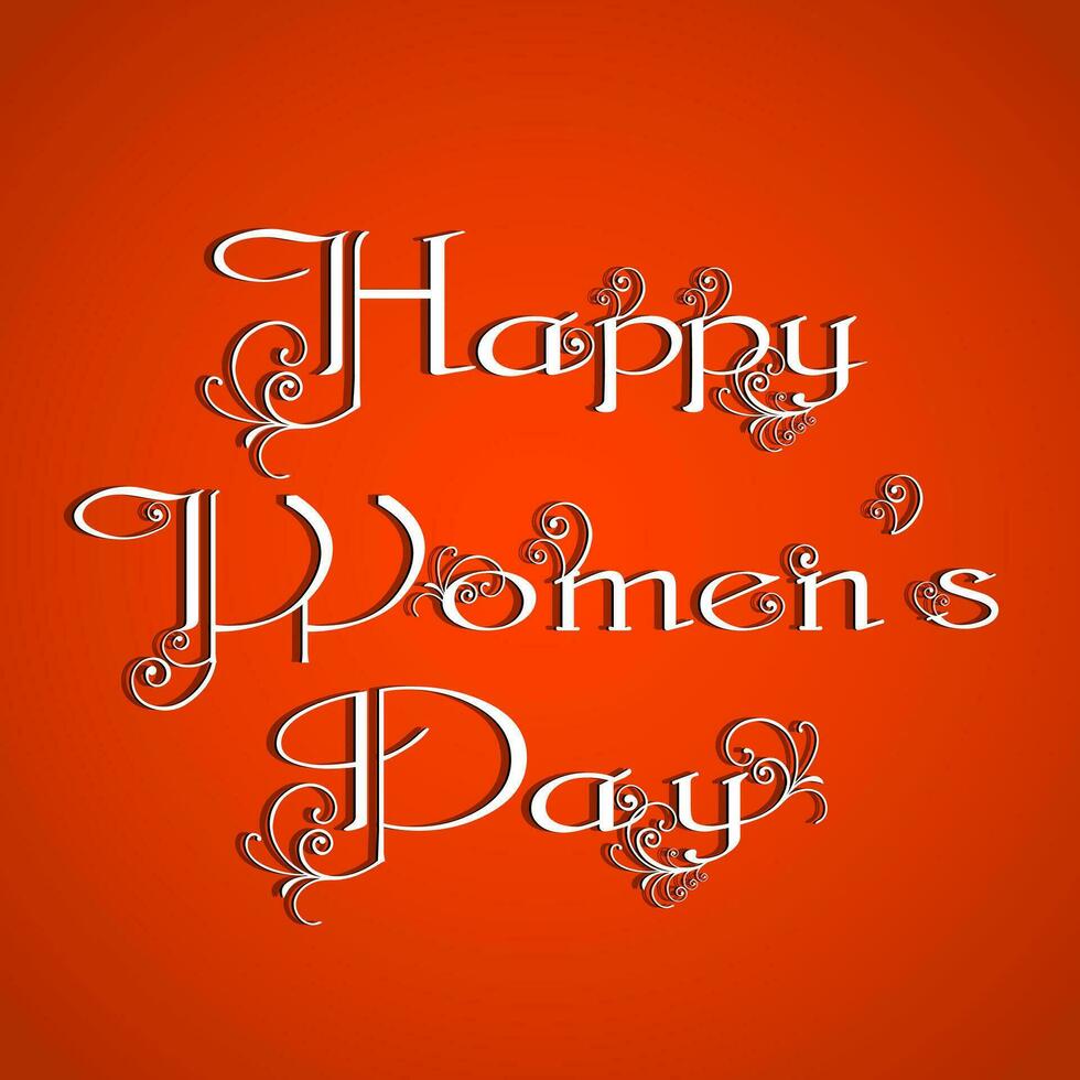 Elegant greeting card design with stylish text Happy Women's Day on grey background. vector