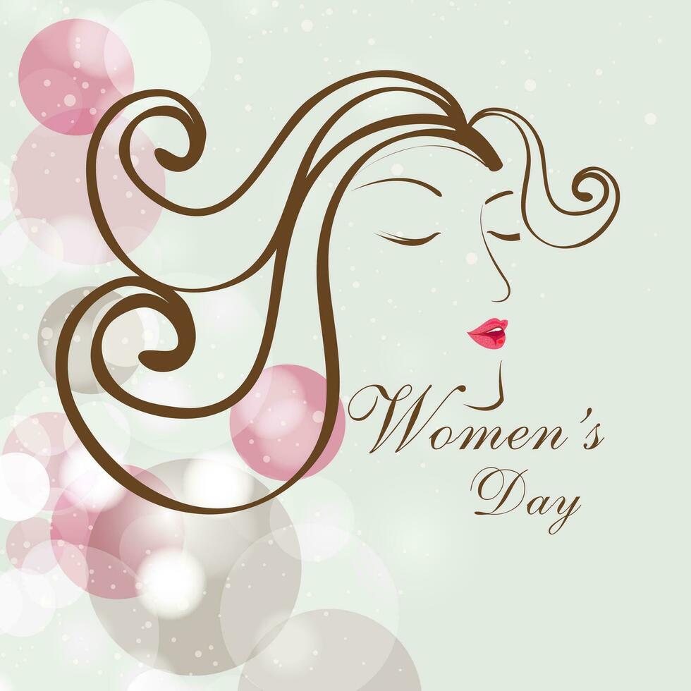 Creative abstract illustration of a Young Girl for Happy International Women's Day Celebration. vector