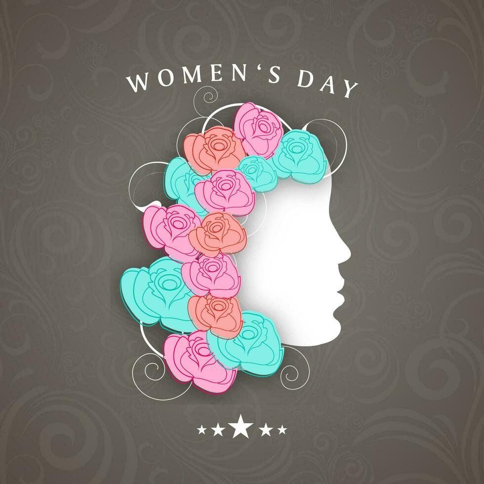 Creative abstract illustration of a Young Girl for Happy International Women's Day Celebration. vector