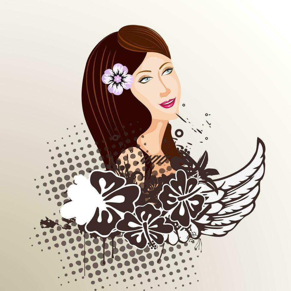 Creative abstract illustration of a Young Girl for Happy International Women's Day Celebration. vector