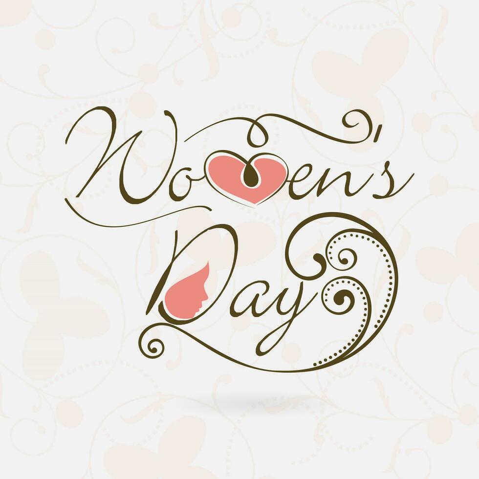 Elegant greeting card design with stylish text Happy Women's Day on shiny pink background. vector