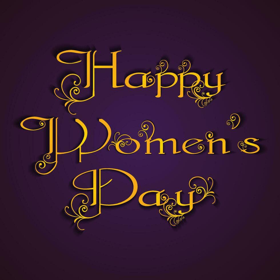 Elegant greeting card design with stylish text Happy Women's Day on shiny pink background. vector