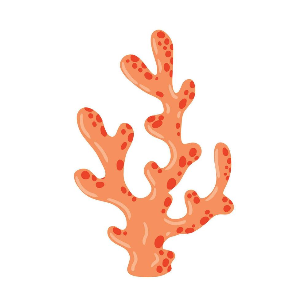 coral arrecife submarino plantas. acuario, Oceano y submarino decoración aislado en blanco antecedentes. dibujos animados vector ilustración