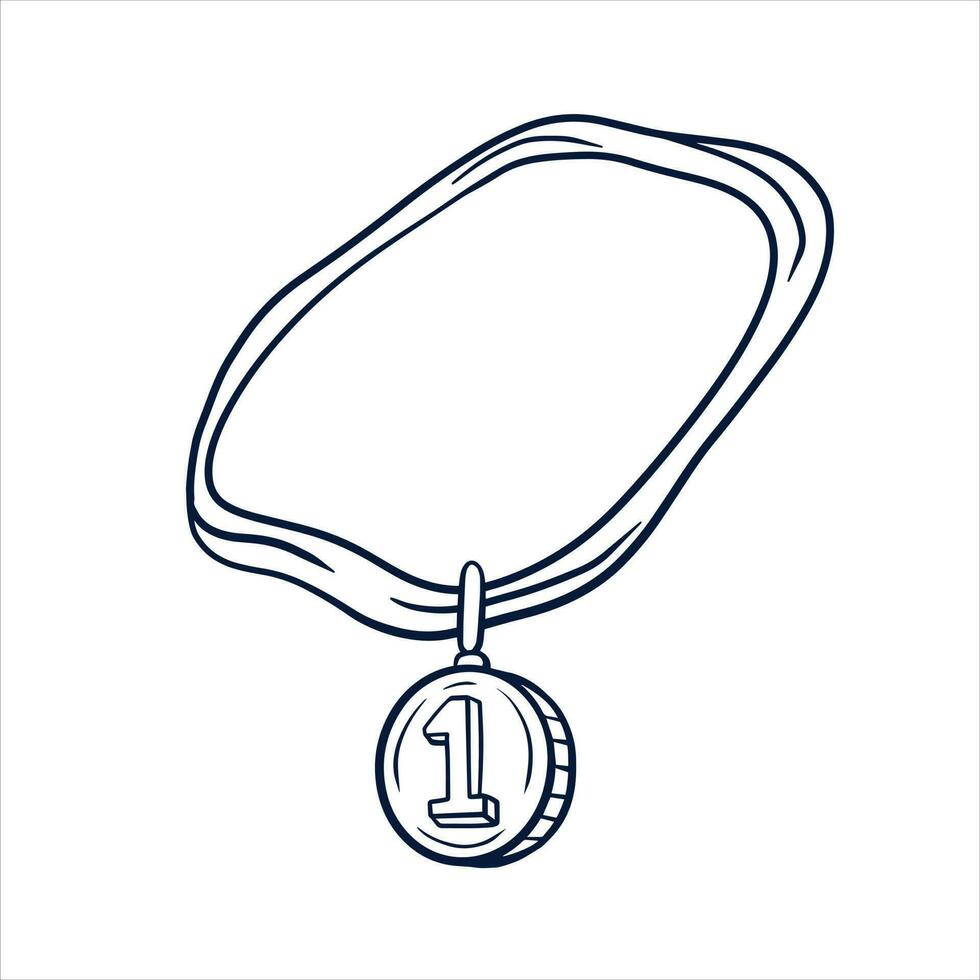 Gold medal for first place. Reward and victory in sports. Winner of