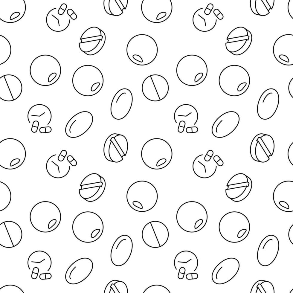Pills Seamless Pattern for Printing and Wrapping vector
