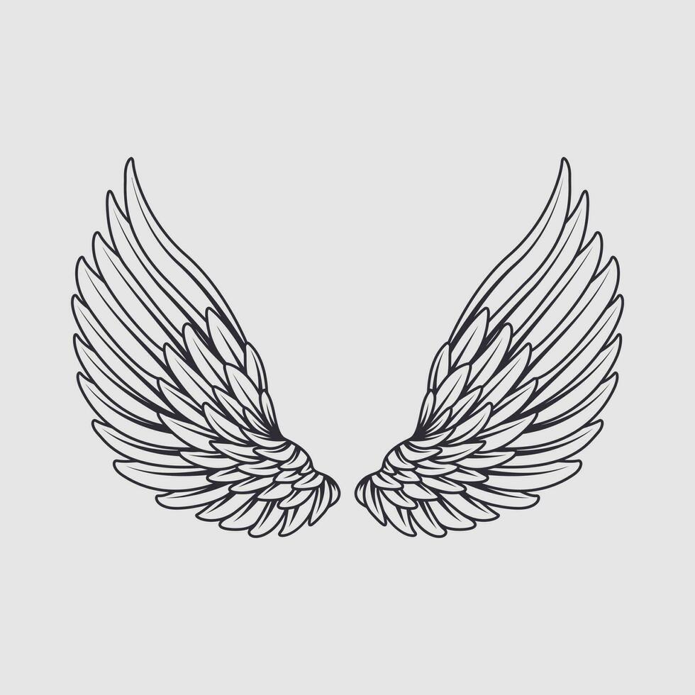 Angel wings vector design. 24695594 Vector Art at Vecteezy