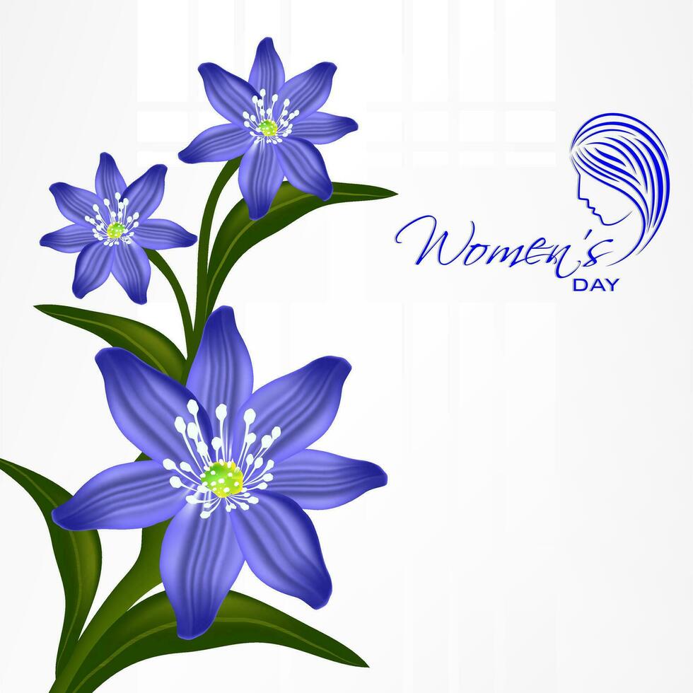 Happy Women's Day celebrations greeting card design decorated with beautiful flowers on abstract background. vector