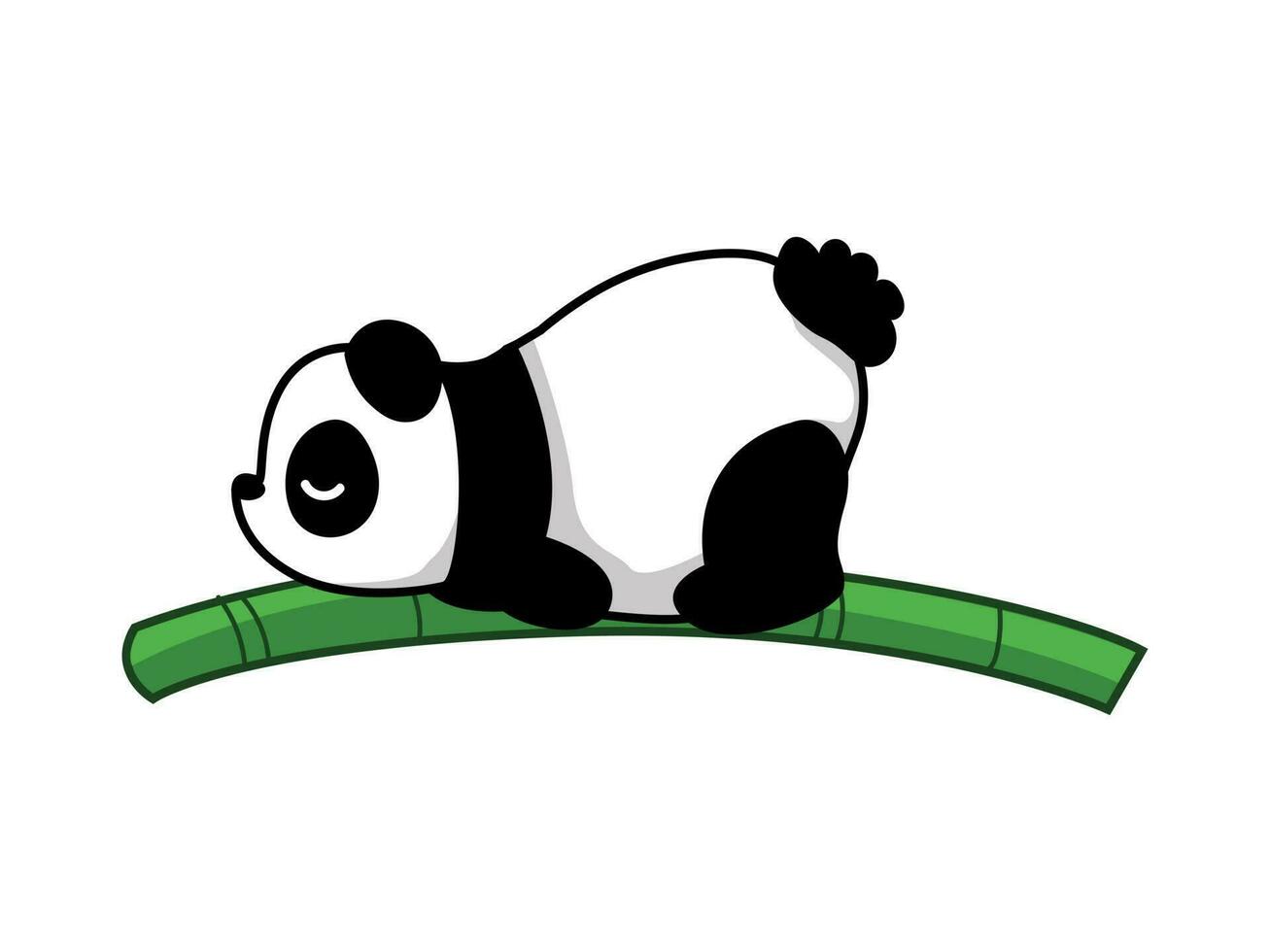linda panda con bambú animal dibujos animados vector
