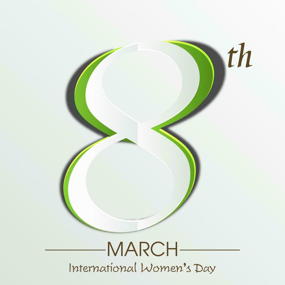 Happy Women's Day celebration text 8 March on shiny background. vector