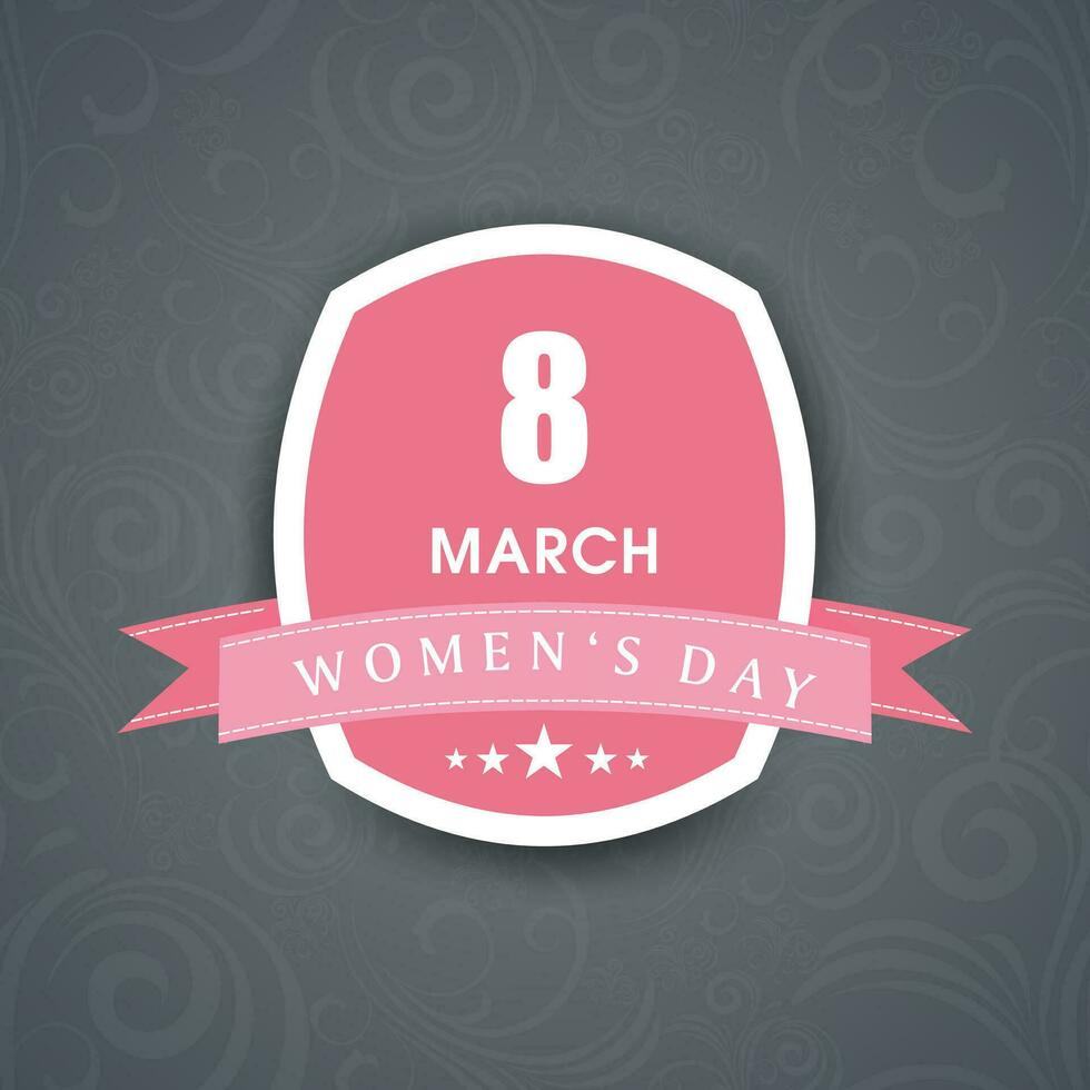 Happy Women's Day celebration text 8 March on shiny background. vector