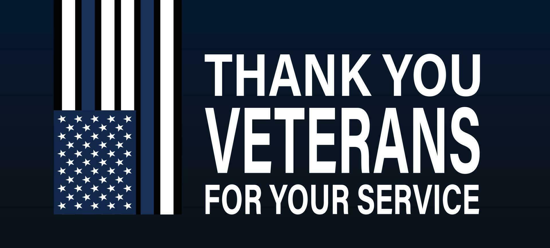 gracias usted veteranos para tu Servicio americano bandera pago tributo y patriótico vector