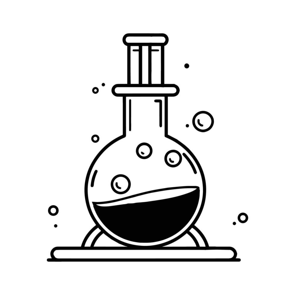 Hand Drawn science test tube in doodle style 24695818 Vector Art at