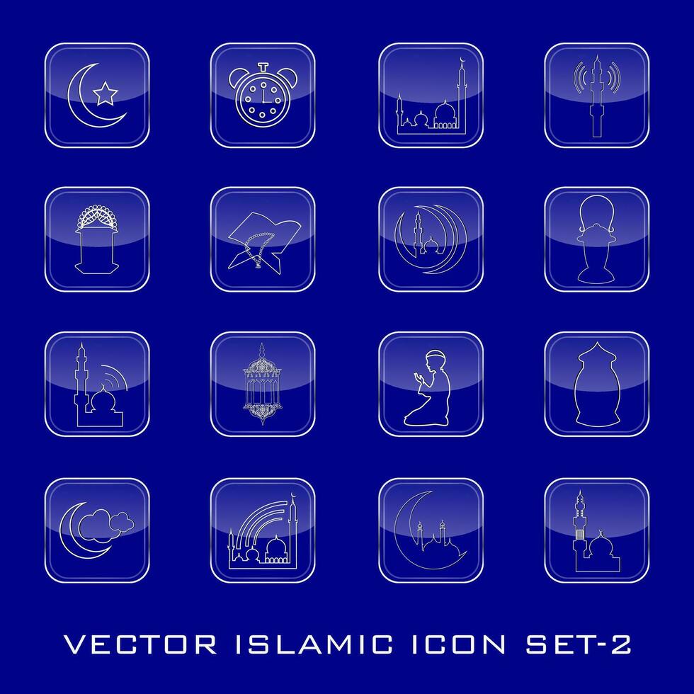 Islamic website icons set. vector