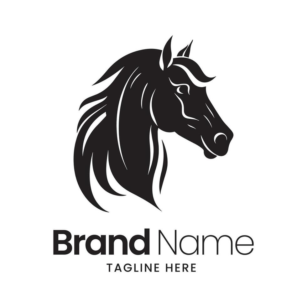 Horse vector logo, horse minimal logo, horse illustration, horse silhouette