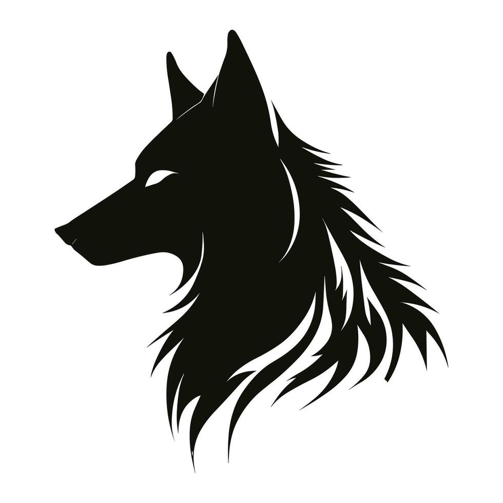 Wolf Vector logo, Wolf Illustration, Wolf black logo, Animal Logo, Vector Logo