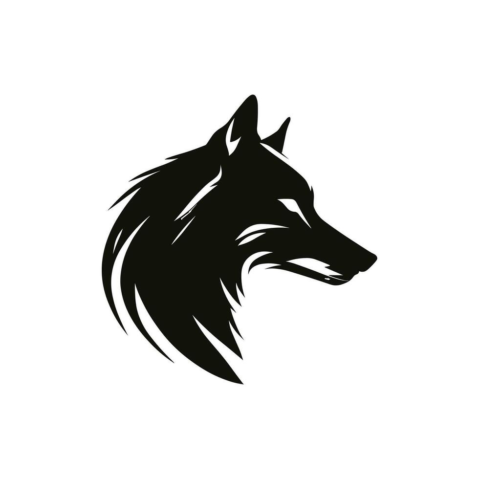 Wolf Vector logo, Wolf Illustration, Wolf black logo, Animal Logo, Vector Logo