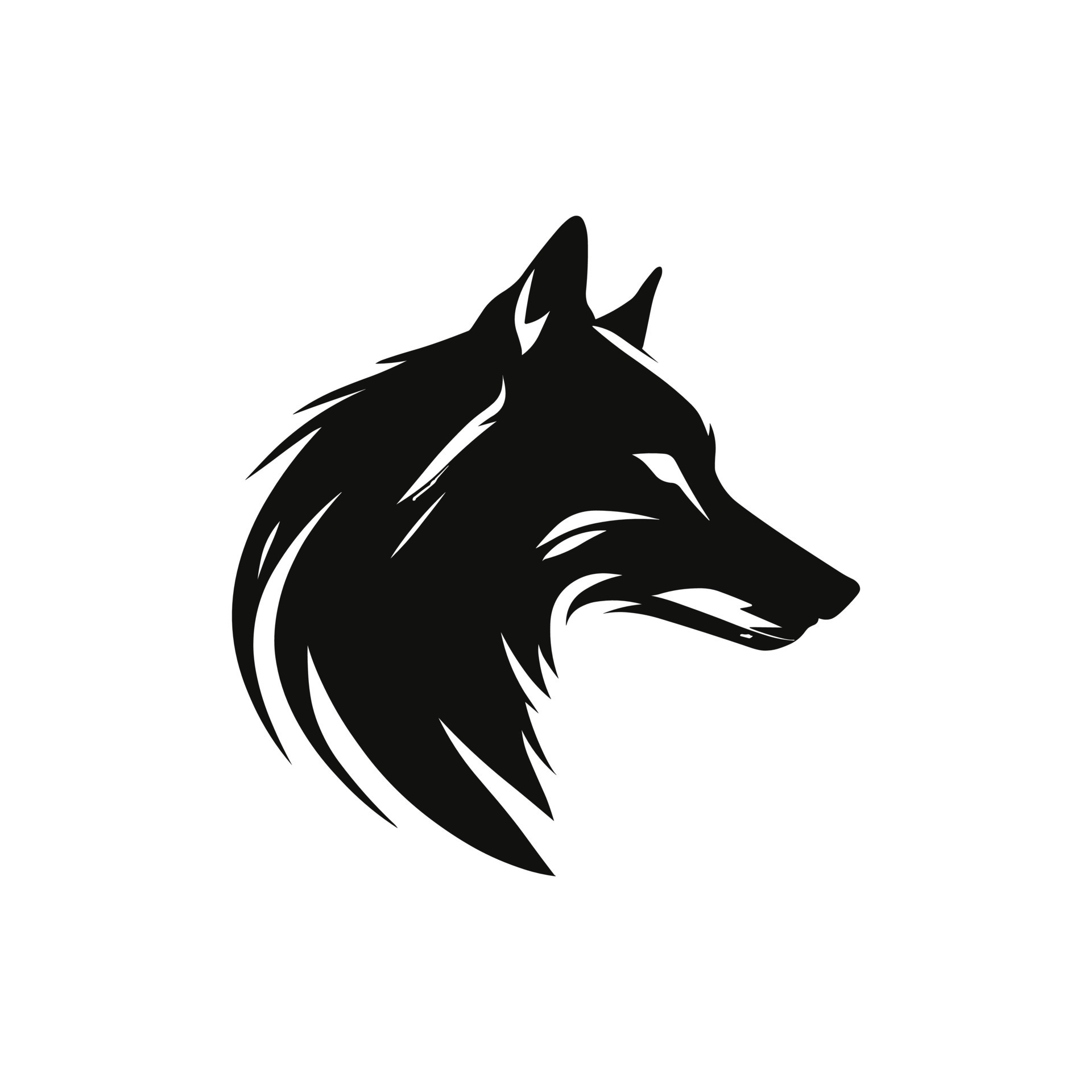 Wolf Vector logo, Wolf Illustration, Wolf black logo, Animal Logo ...