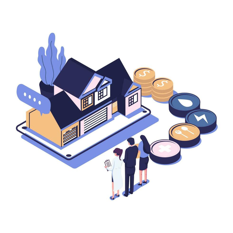 Household consumption flat style illustration vector design