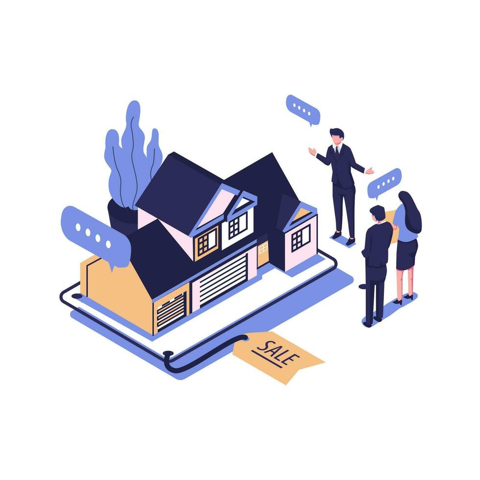 exchange living space presentation flat style isometric illustration vector design