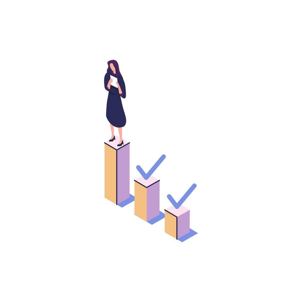 take small step flat style isometric illustration vector design