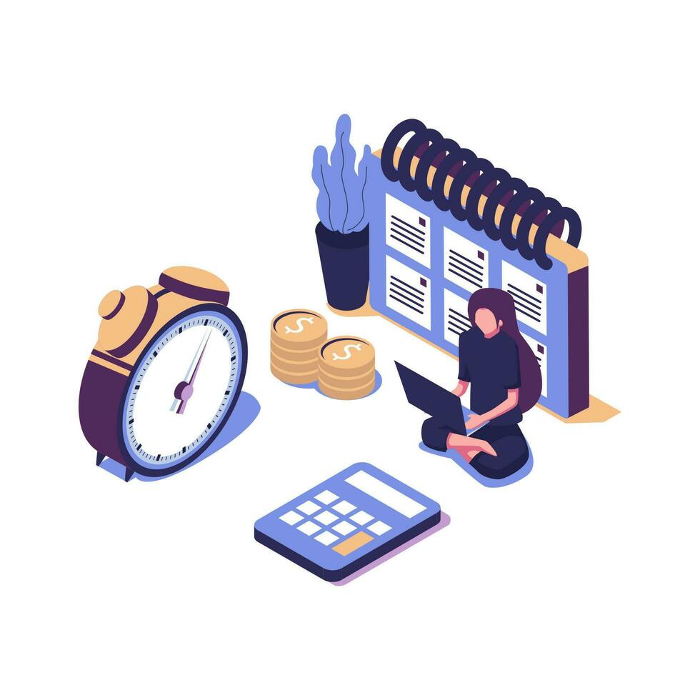 discipline flat style isometric illustration vector design