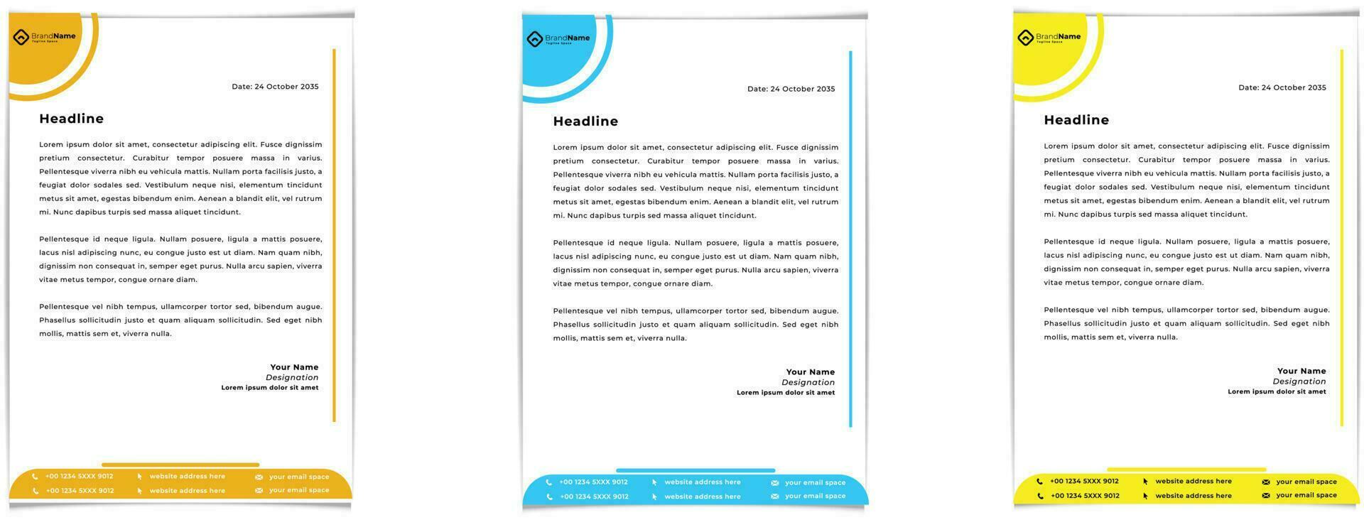 simple corporate business letterhead design template vector