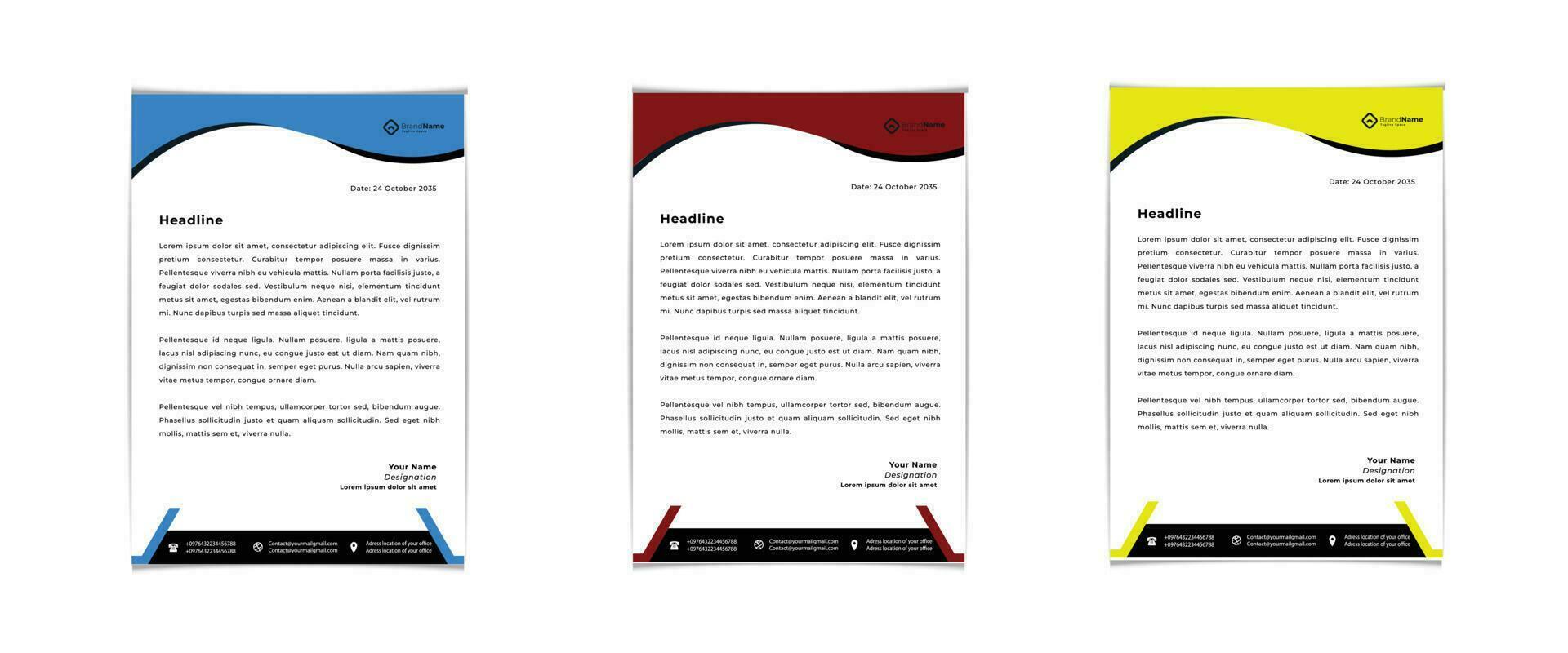 simple corporate business letterhead design template vector