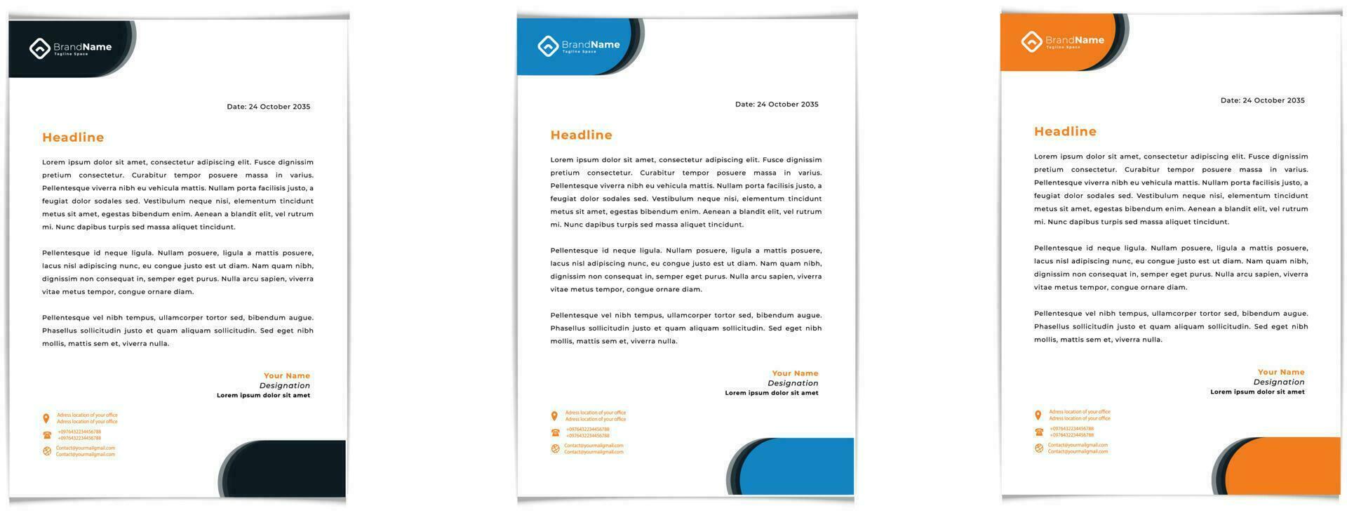 simple corporate business letterhead design template vector