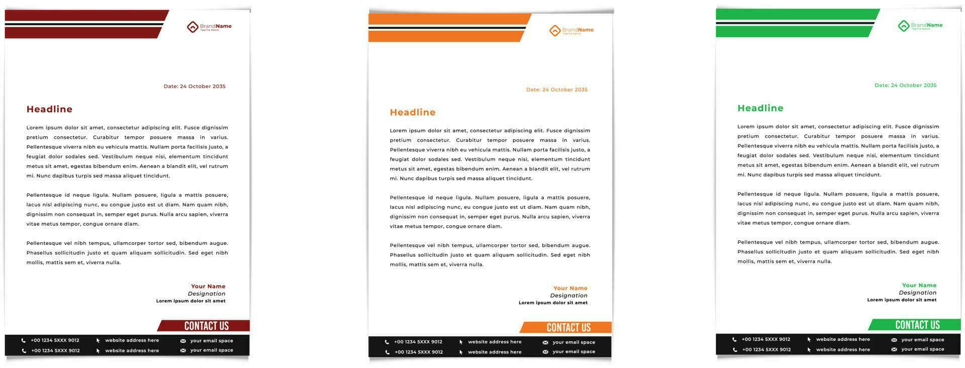 simple corporate business letterhead design template vector
