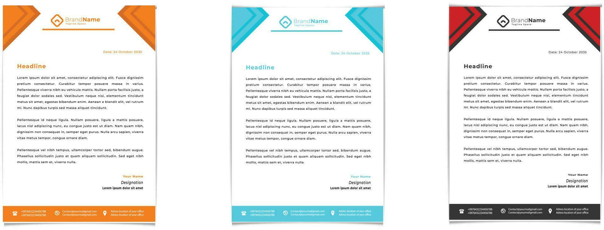 simple corporate business letterhead design template vector