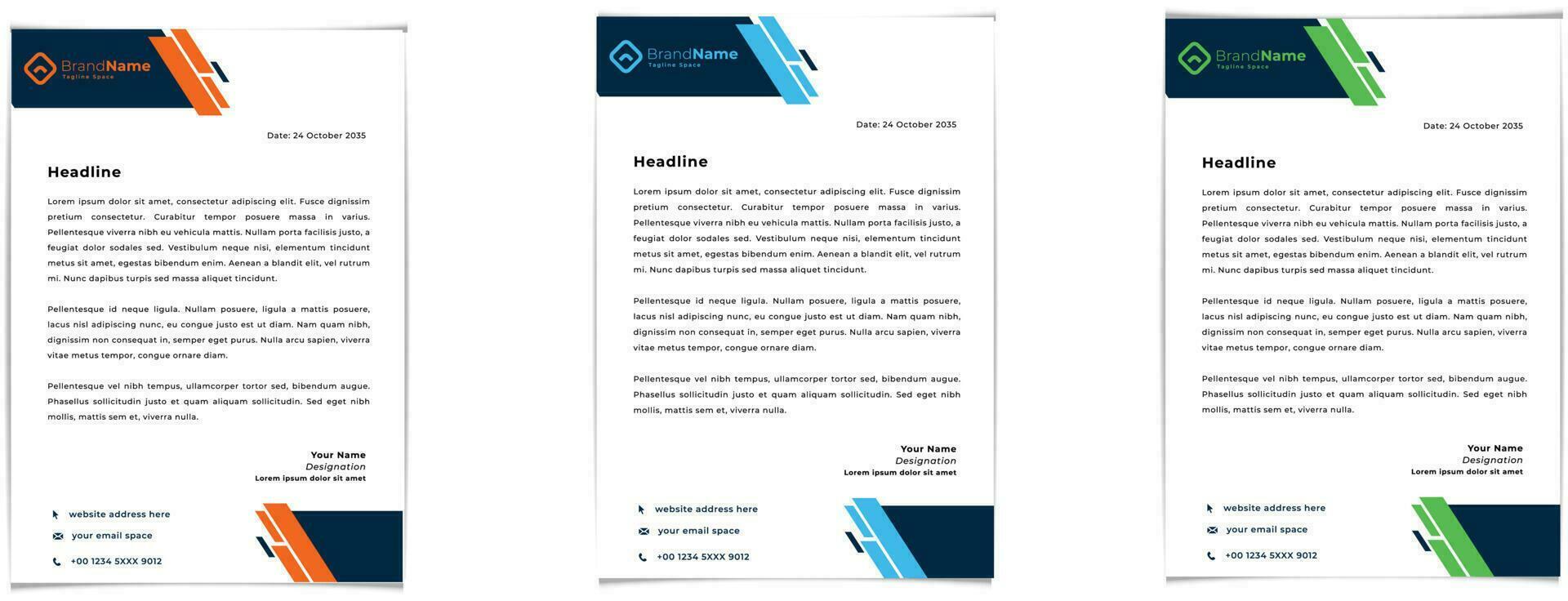 simple corporate business letterhead design template vector