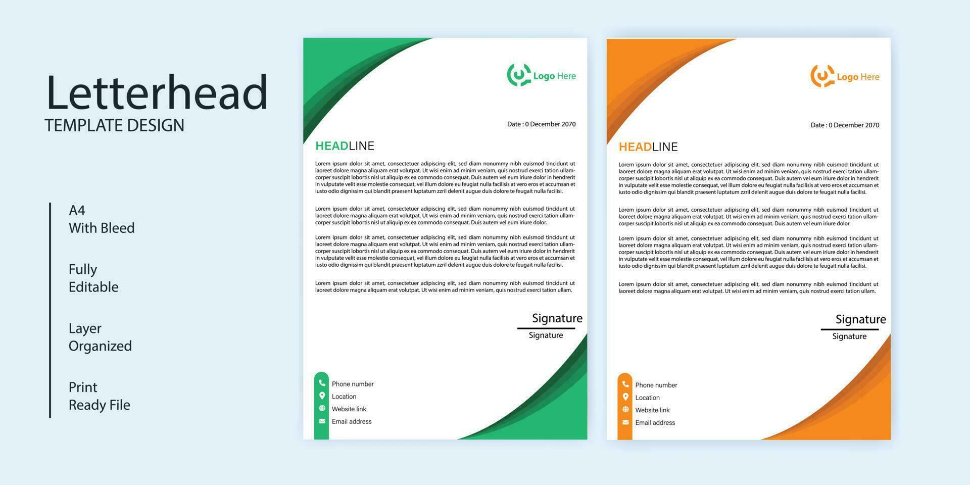 simple corporate business letterhead design template vector