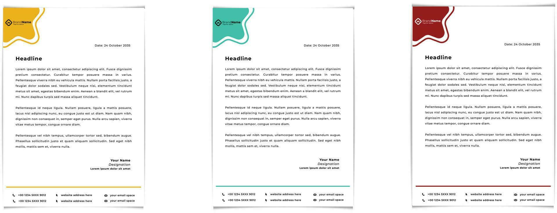 simple corporate business letterhead design template vector