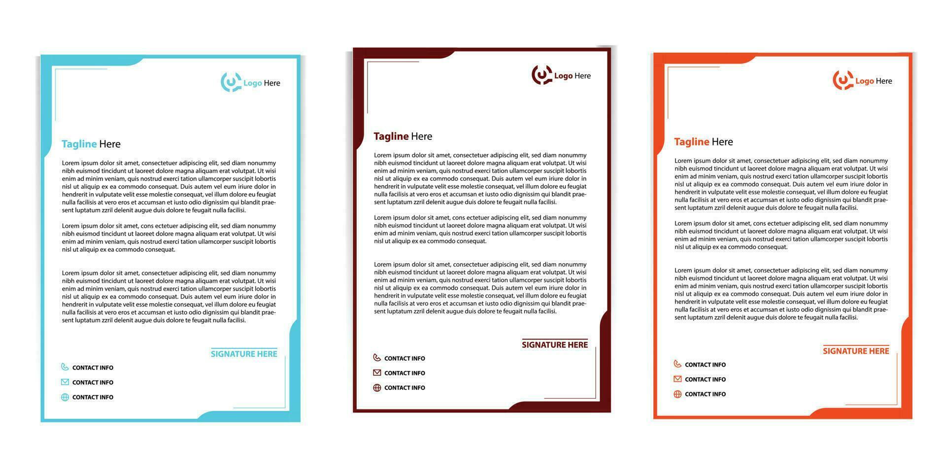 simple corporate business letterhead design template vector