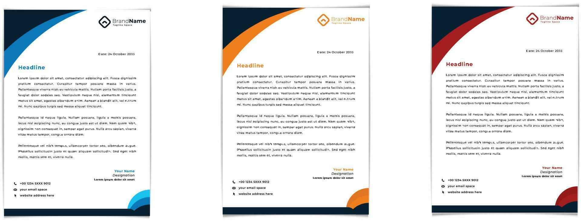 simple corporate business letterhead design template vector