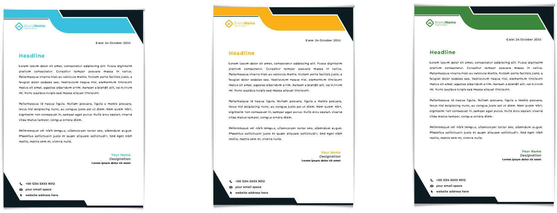 simple corporate business letterhead design template vector