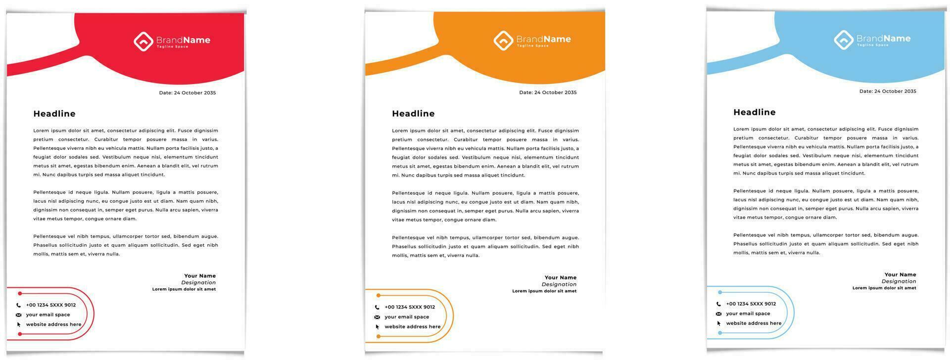 simple corporate business letterhead design template vector