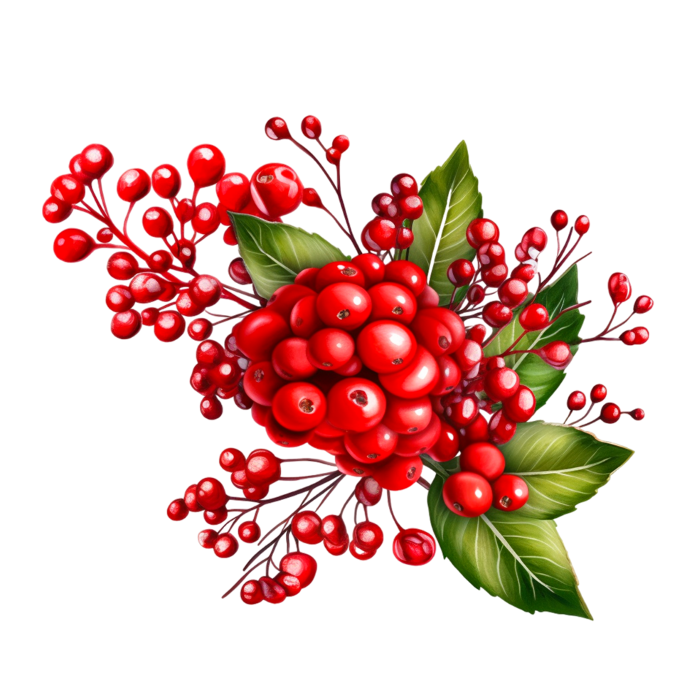 Holly Branch With Red Berries Christmas. png