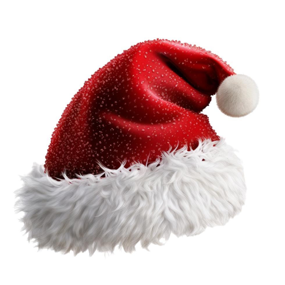 Papa Noel claus rojo Navidad sombrero dibujos animados. generativo ai png