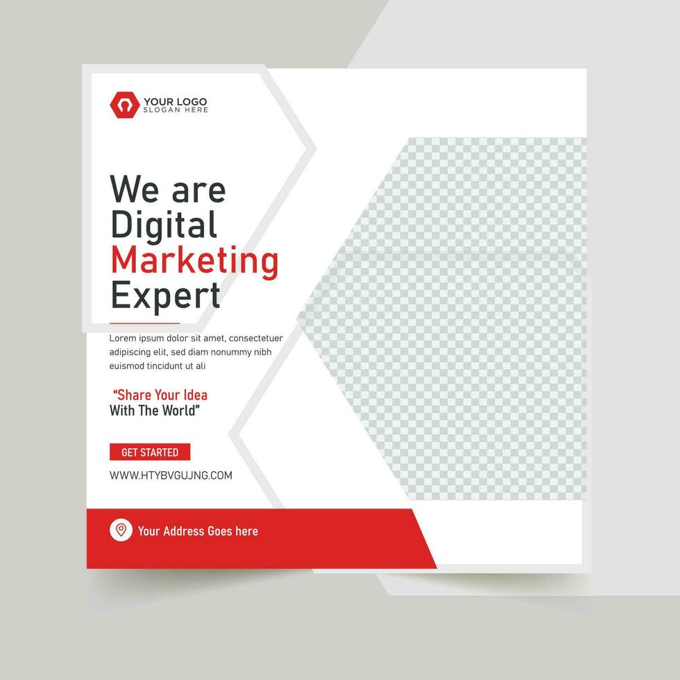 digital marketing agency and corporate social media post template, vector